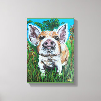 canvas de canvas 8 x 10 "Happy Piglet"