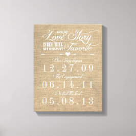 Canvas de Casamento da História Rustic Burlap