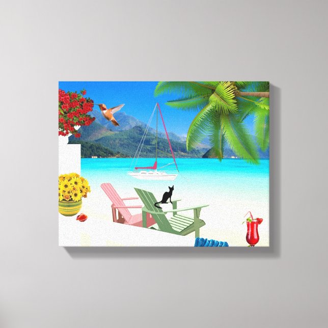 Canvas de cena tropical de praia (Frente)