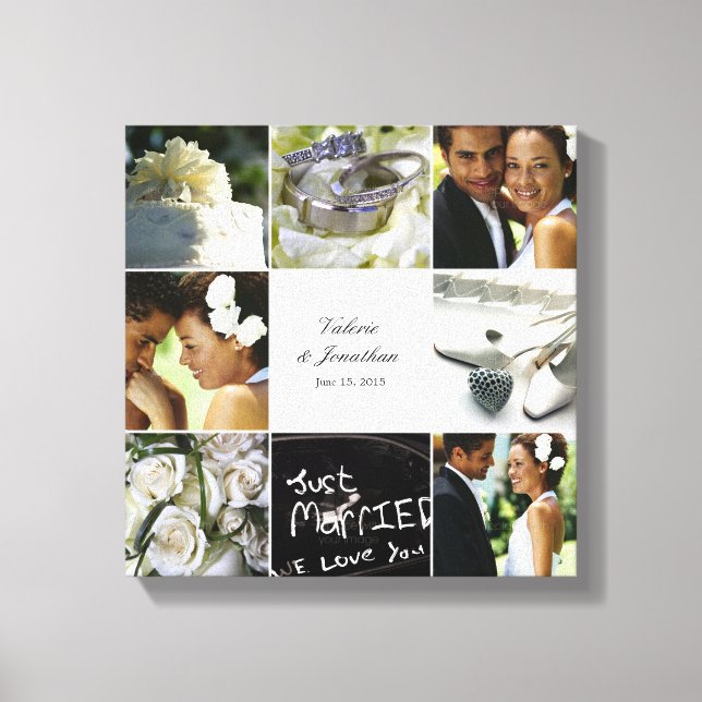 Canvas de Colagem de Casamento - Branco (Frente)