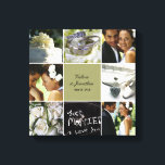 Canvas de Colagem de Casamento - Cor Personalizada<br><div class="desc">Personalize esta canvas com suas fotos de casamento para criar uma arte de muro para tesourar para sempre.</div>
