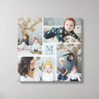 Canvas de Colagem de Fotografias do Monograma da F