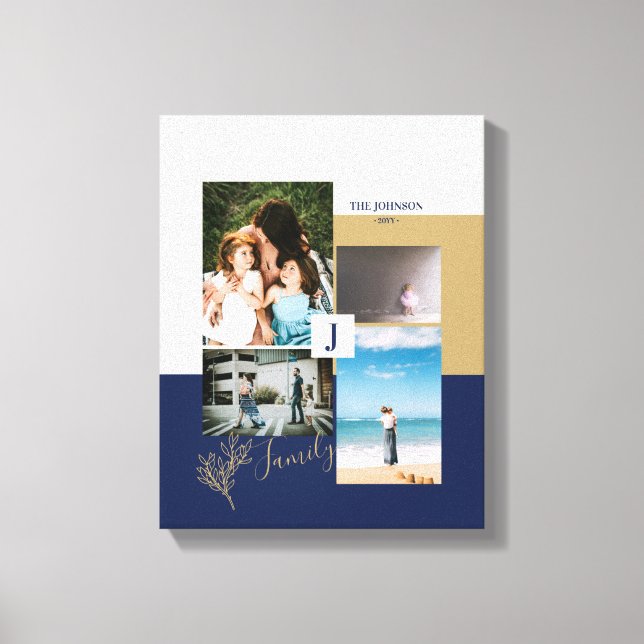 Canvas de Colagem de Fotos da Família de Blocos de (Frente)