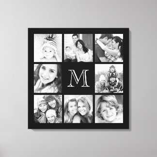 Canvas de Colagem de Fotos da Família Monograma Pe