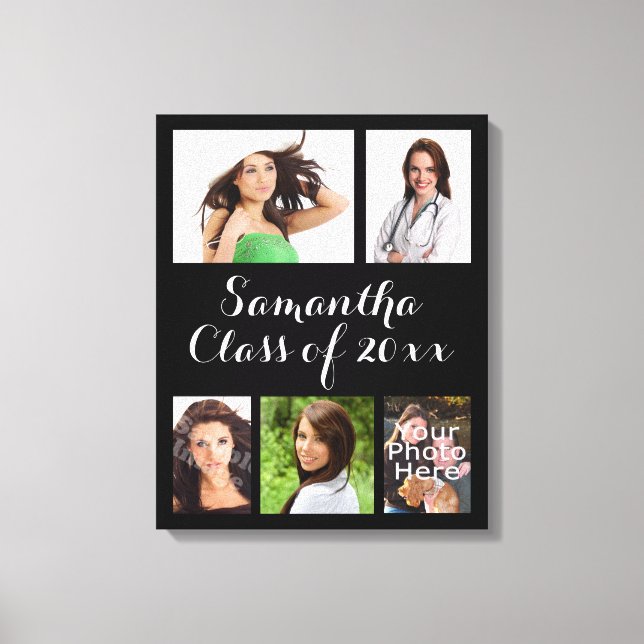 Canvas de Colagem de Fotos de Graduação Personaliz (Frente)