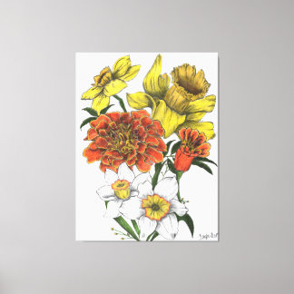 Canvas de cor Daffodil, Marigold e Narciso