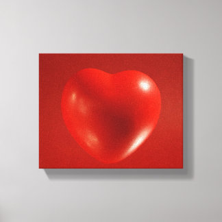 Canvas de Coração Flutuante Vermelho
