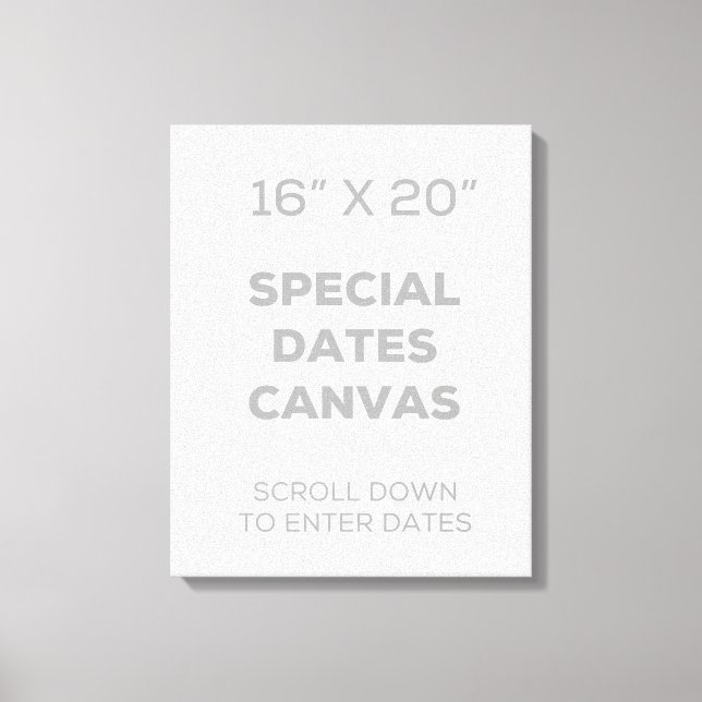 canvas de Datas Especiais de 16" x 20" (Frente)