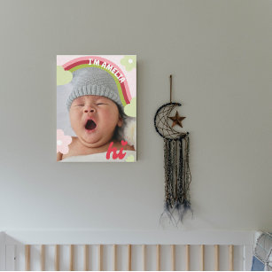 Canvas de decoração de fotos do bebê Rainbow