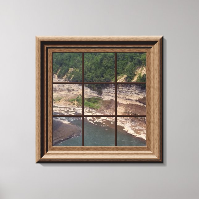Canvas de desfiladeiro do rio Faux Window Scenee G (Frente)