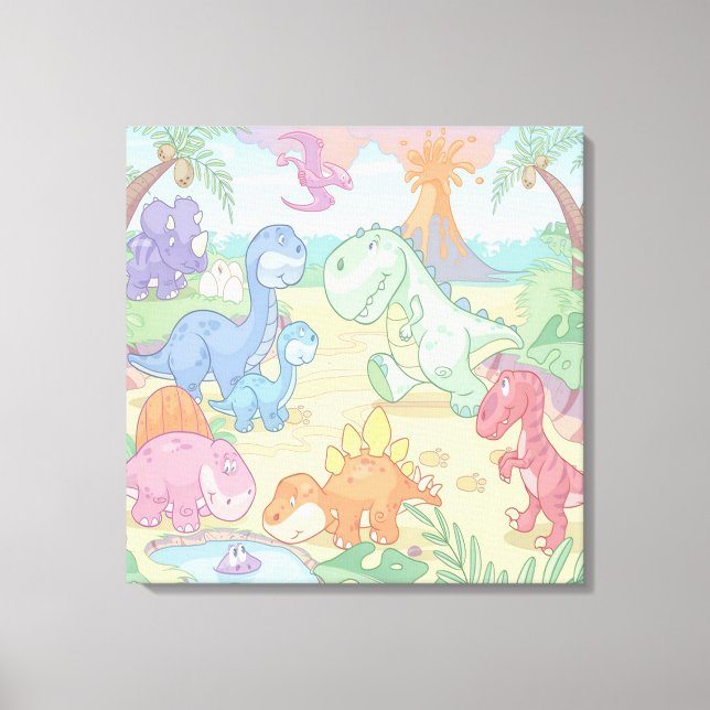 Canvas de Dinossauro de Cartoon (Frente)