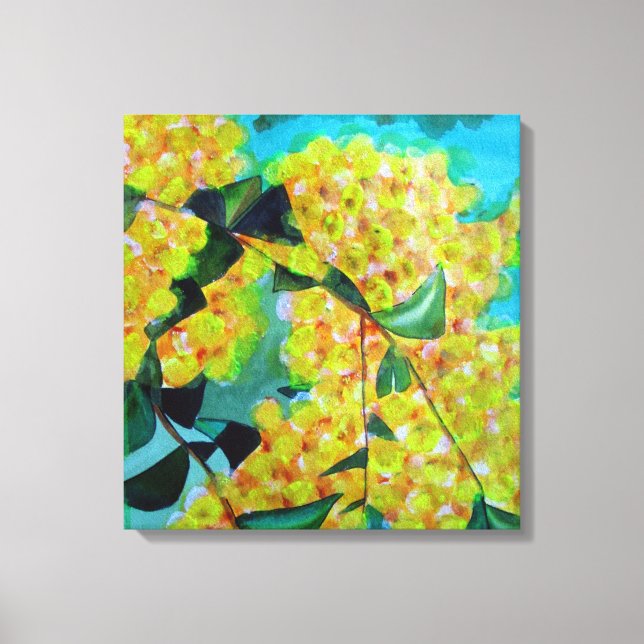 Canvas de flores australiana original de Wattle (Frente)