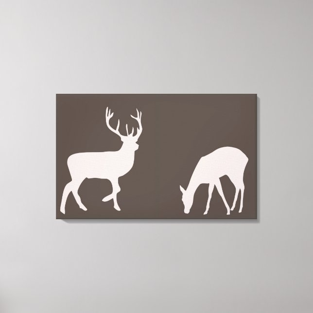 Canvas de Floresta de Casal de Doe Deer (Frente)
