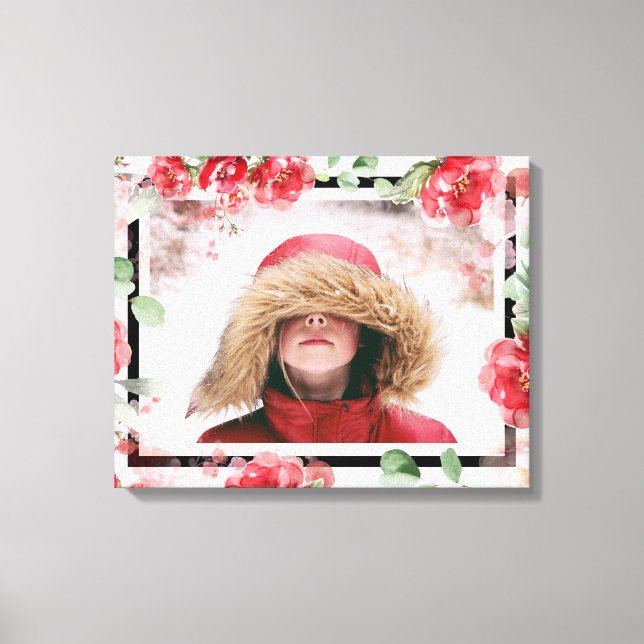 Canvas de Foto do Red Floral Child (Frente)
