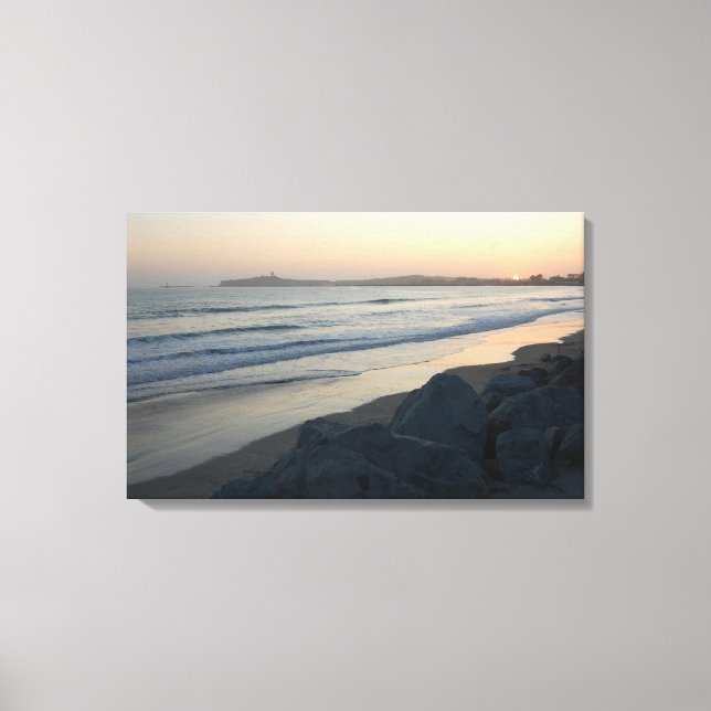 Canvas de Fotografia Sunset Beach, norte Californi (Frente)