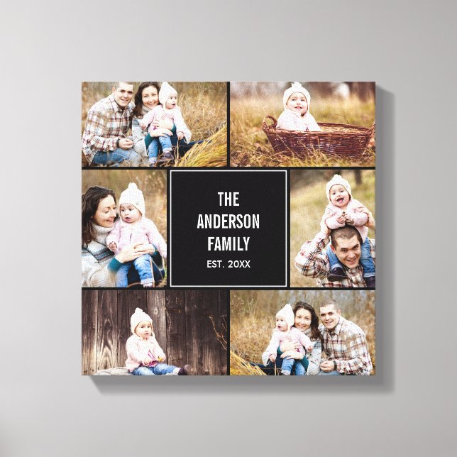 Canvas de Fotografias Personalizadas de Colagem Qu (Frente)