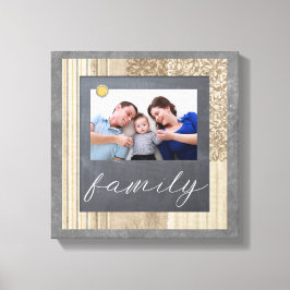 Canvas de fotos da família Chalkboard