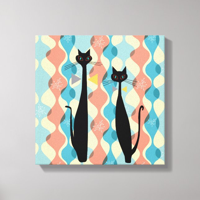 Canvas de Gatos Legal do MCM da Era Atômica Retroa (Frente)