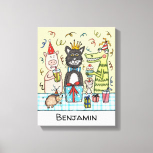 Canvas de Imagens de Animais de Festas Personaliza