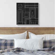 Canvas de Impressão de Art Deco Monocromático