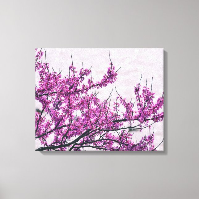 Canvas de Impressão de Árvore Flor Roxo (Frente)
