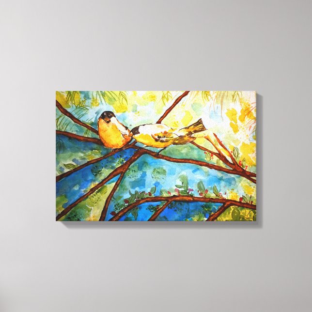 Canvas de Impressão de Ave Amarela 20x13 (Frente)