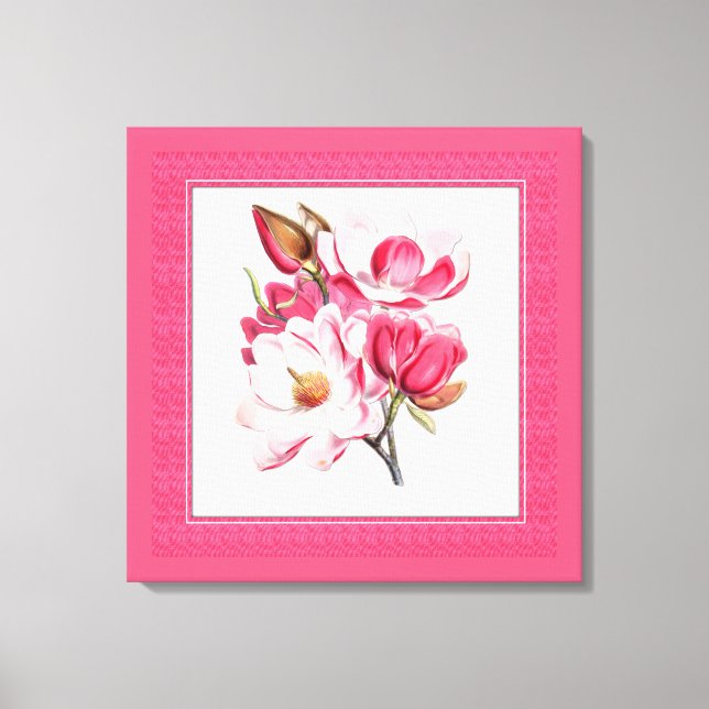 Canvas de Magnolias Rosa Elegante (Frente)