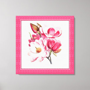 Canvas de Magnolias Rosa Elegante