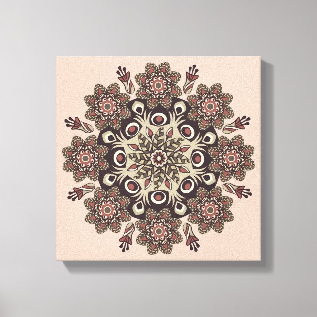 canvas de mandala de flores (Frente)