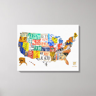 Canvas de Mapa de Placa de Licença dos Estados Uni