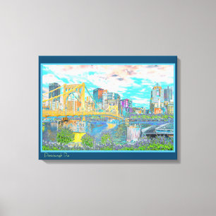Canvas de Muro de Fotografias Retro de Pittsburgh