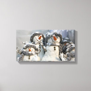 canvas de Natal do boneco de neve