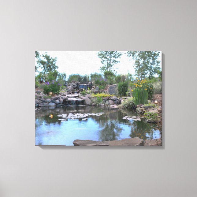 canvas de obrigações Koi Pond com cascata de 3 nív (Frente)
