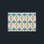 Canvas de Ogee e Starburst Rosa Atômica<br><div class="desc">Nossa! É uma Canvas de Ogee e Starbursts Rosa Atômico! É uma tomada moderna de um padrão clássico (um meio século moderno, para ser exato). Este design apresenta um fundo cor-de-rosa com formas ovais cor-de-rosa e verdes sobre linhas verticais pretas de diamantes atômicos e estereótipos. Esse mod traz tudo que...</div>