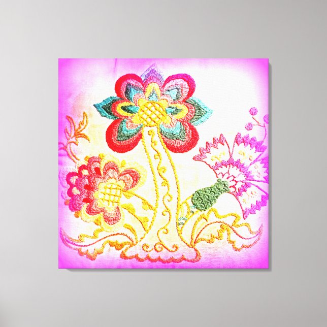canvas de palmeira rosa, estilo hippie ranhura (Frente)