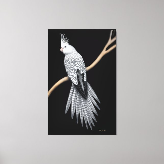 Canvas de papagaio de Cockatiel com pérolas (Frente)