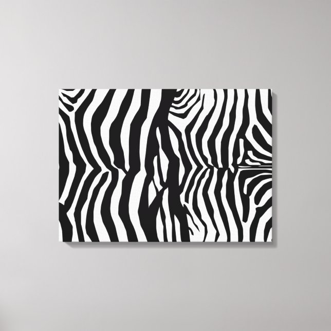 Canvas de Parede de Zebra Negra e Branca (Frente)