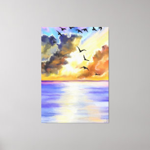 Canvas de Pássaros Solares do Mar - Pintura