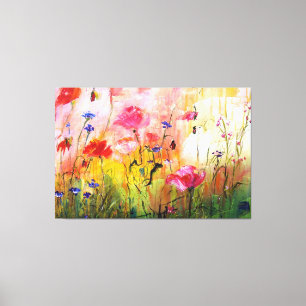 Canvas de pintura de flores silvestres
