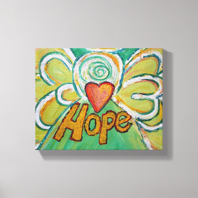 Canvas de Pintura de Palavras Anjos da Esperança (Frente)