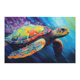 Canvas de pintura de tartaruga-do-mar