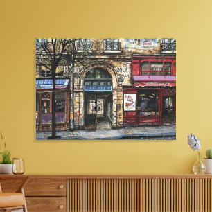 Canvas de pintura por aquarela do prédio de Paris