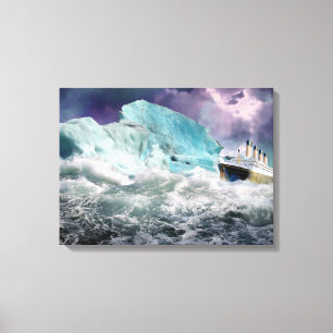 Canvas de pintura RMS Titanic e Iceberg