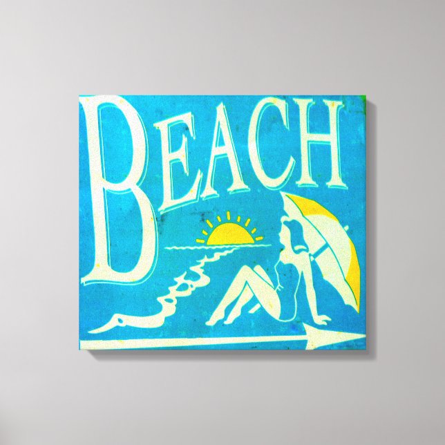 canvas de placa de praia azul (Frente)