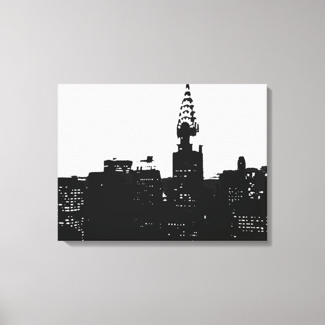 Canvas de Pop de arte preto branco (Frente)