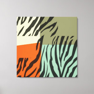 Canvas de Pop de Arte Zebra com Padrão Retroativo