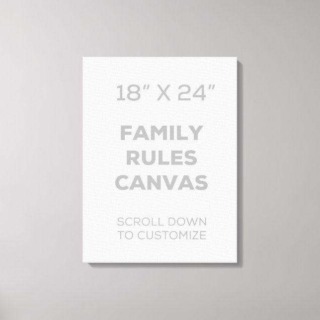 canvas de Regras da Família de 18" x 24" (Frente)