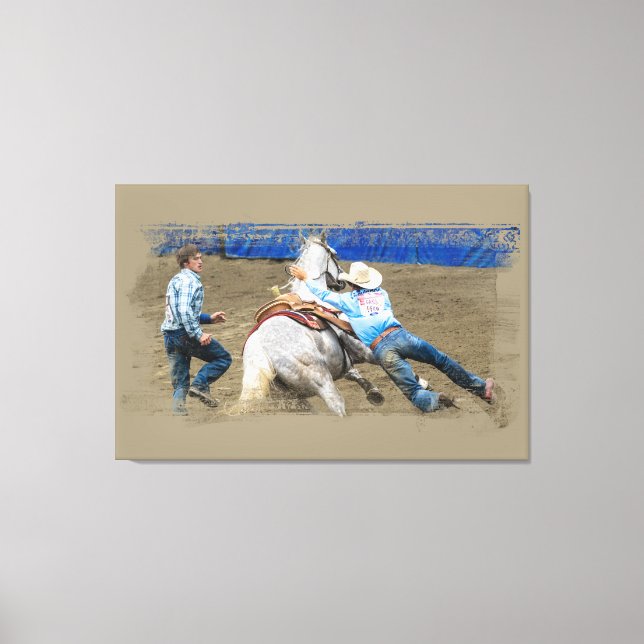 *~* Canvas de Rodeio Rodeado do Cavalo de Cowboy O (Frente)