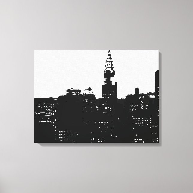 Canvas de silhueta Black White New York (Frente)