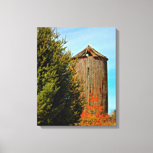 Canvas De Silo De Madeira Com Velho Tempo (Frente)